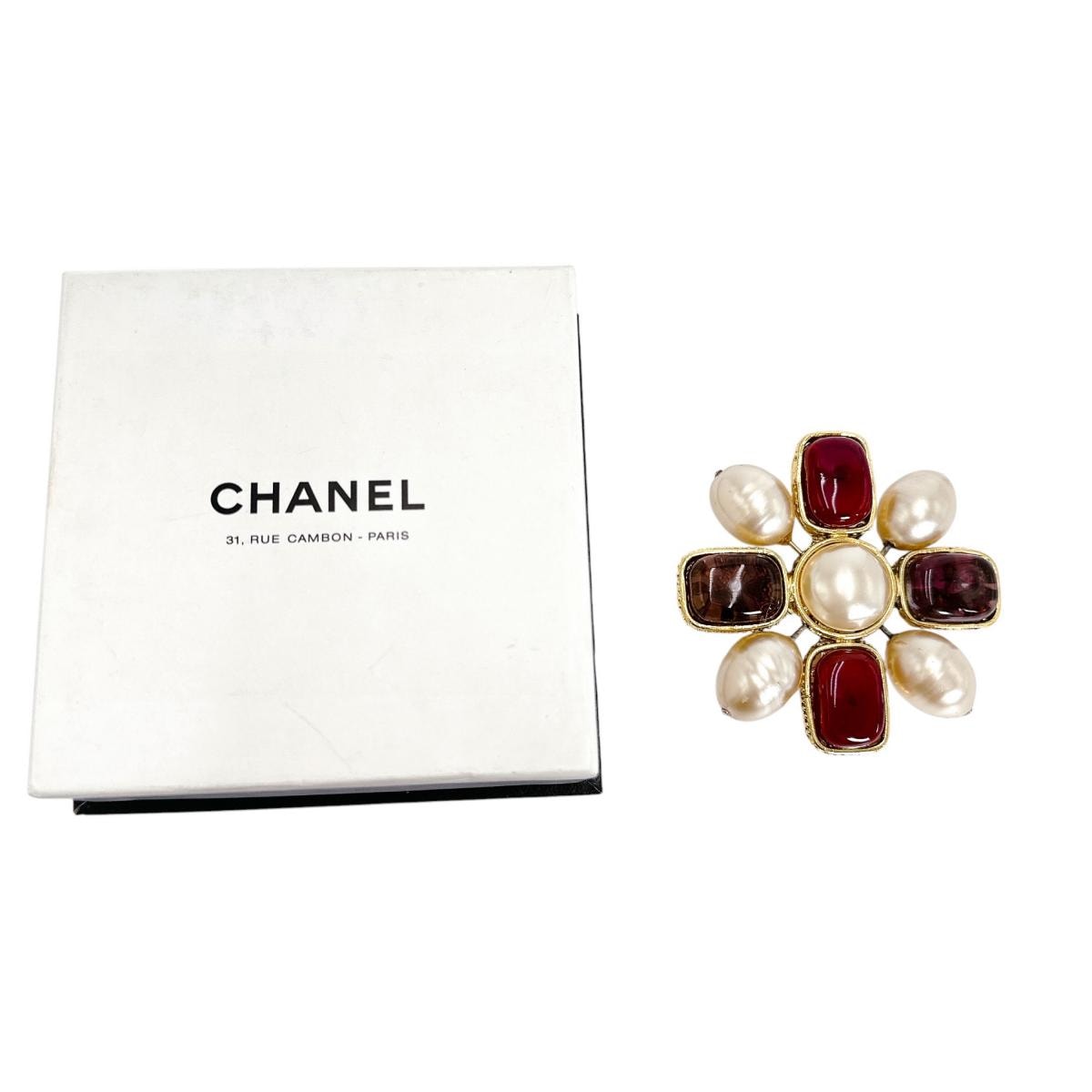 C (やや傷や汚れあり)】シャネル CHANEL ゴールド コサージュ ブローチ