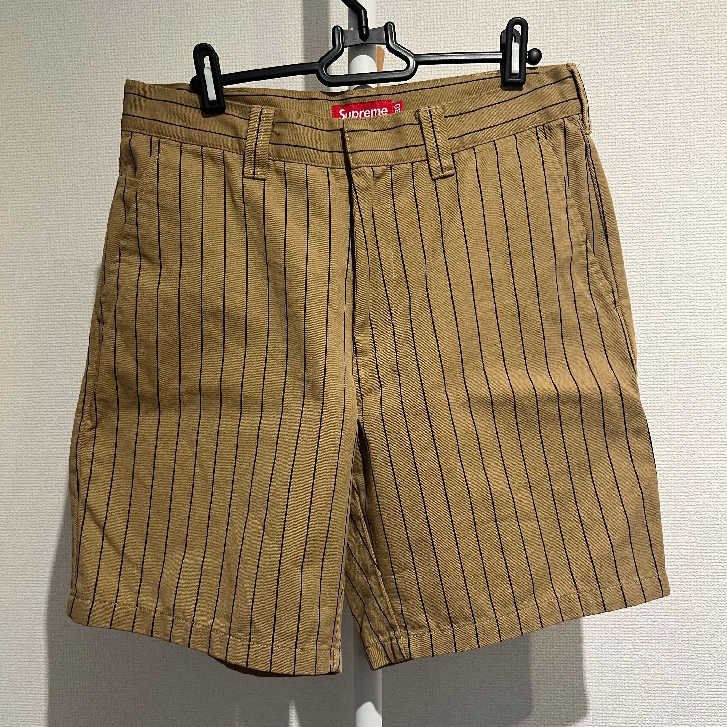 シュプリーム ワーク ショート "ブラウン ストライプ"