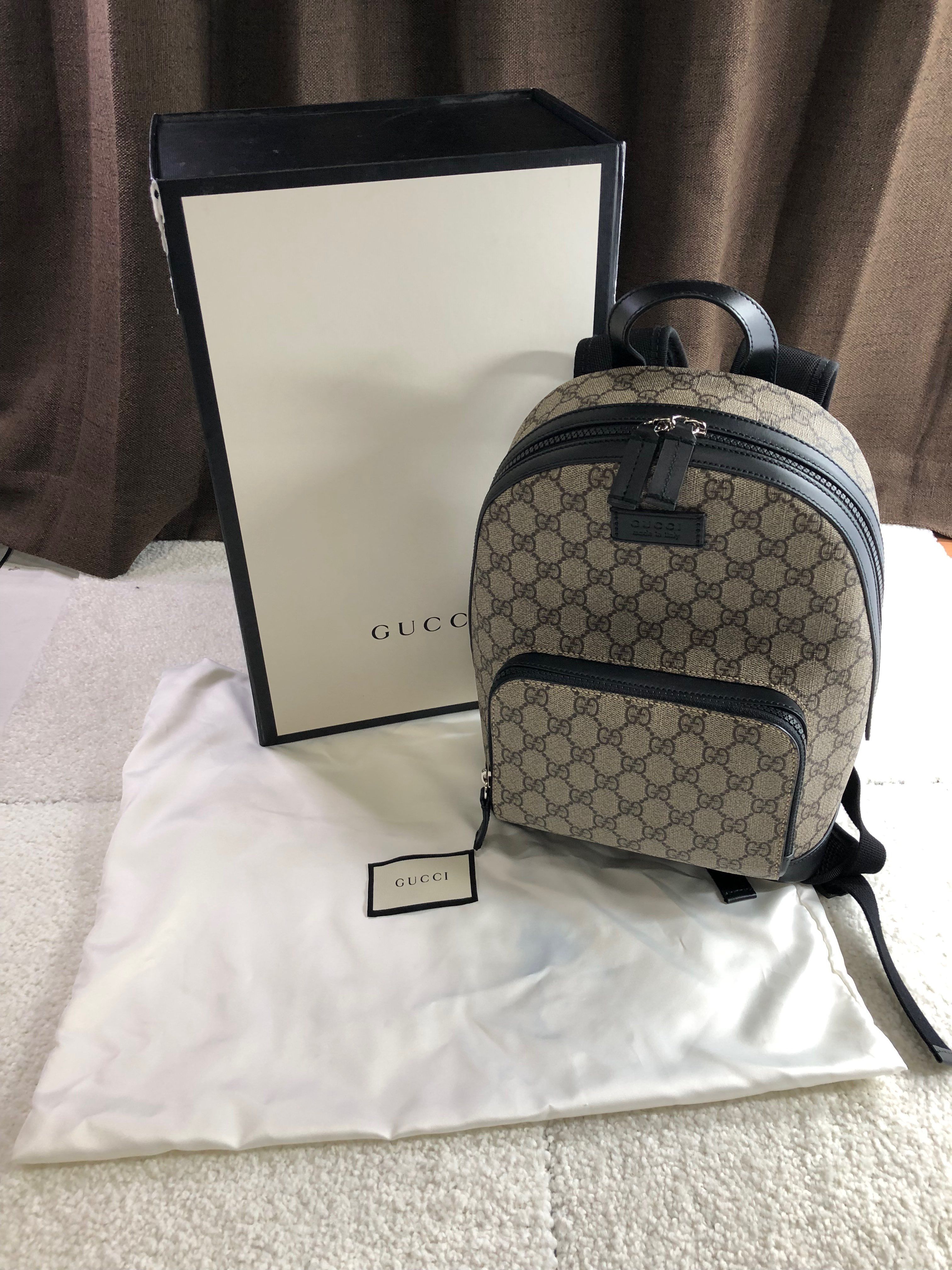 Gucci GG Supreme Backpack "Beige"