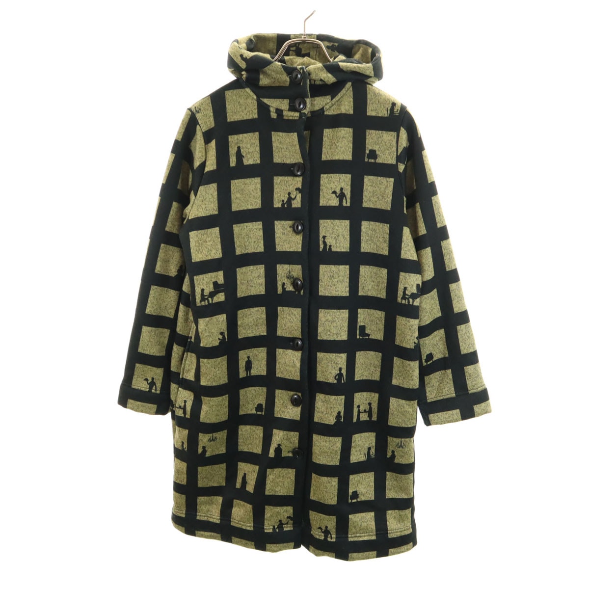 graniph グラニフ フーデッド コート F イエロー系 裏ファー