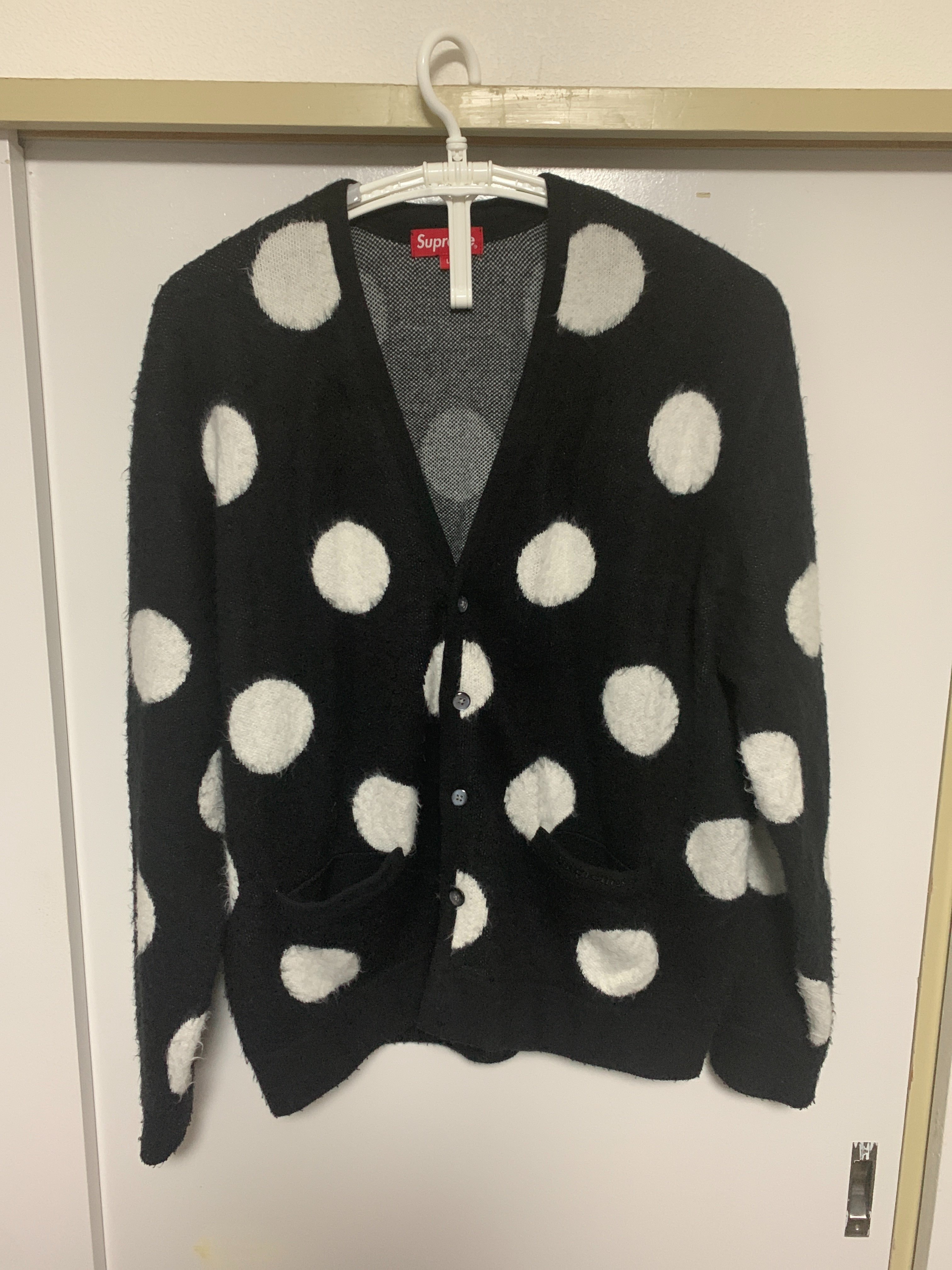 Supreme Brushed Polka Dot Cardigan "Black"