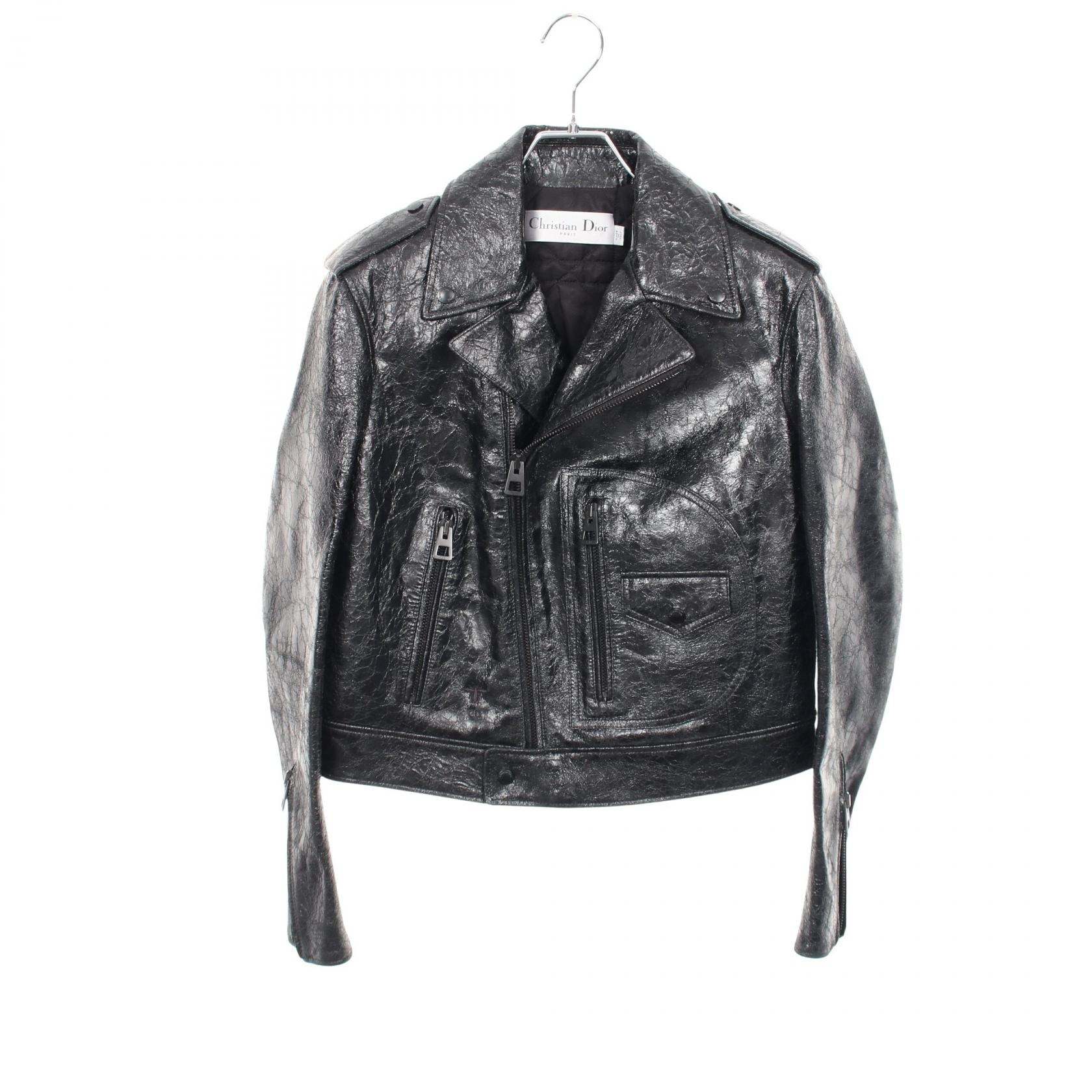 ディオール Dior ライダースジャケット 衣料品 アウター レザー メンズ ブラック系 425V02AL244 【中古】