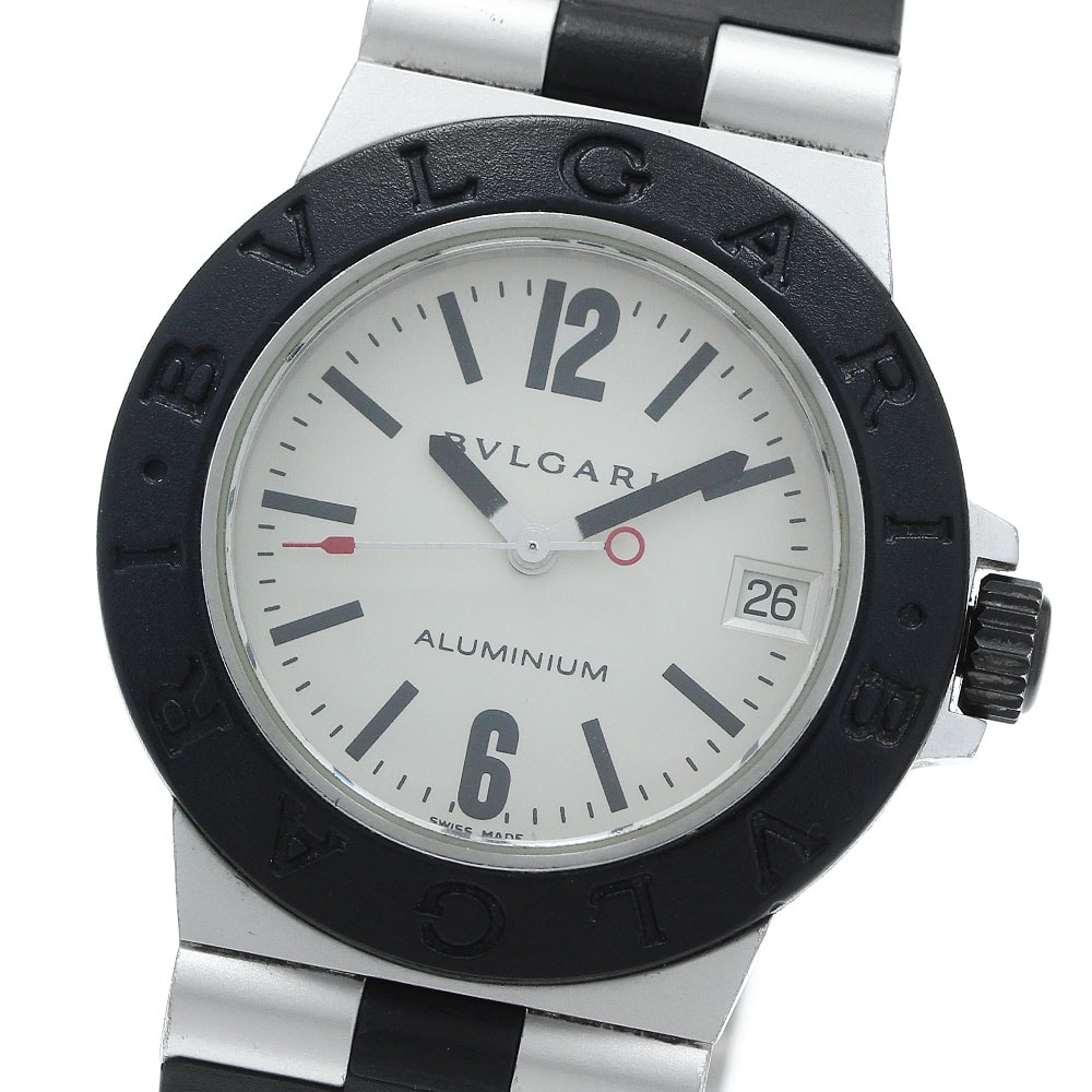 ☆良品  ブルガリ アルミニウム デイト AL32A ボーイズ 【中古】