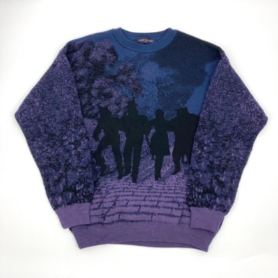 LOUIS VUITTON(ルイ・ヴィトン) 19SS ブリックロード ジャカードニット オズの魔法使い ヴァージル アブロー M RM191 JYC セーター パープル×ブルー