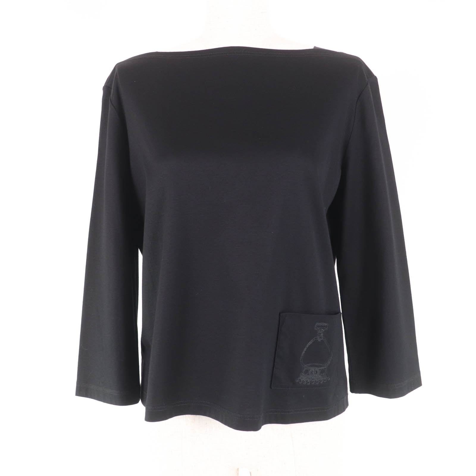 極美品 エルメス カットソー ブラック レディース 34