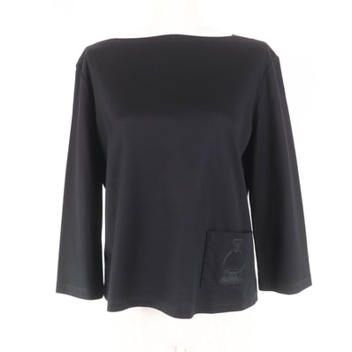 極美品 エルメス カットソー ブラック レディース 34