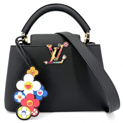 LOUIS VUITTON ルイヴィトン 2WAY LV×TM カプシーヌBB ハンドバッグ ショルダーバッグ 肩掛け 斜め掛け 村上隆コラボ M13832 トリヨンレザー ブラック 黒 マルチカラー ゴールド金具 レディース 美品【中古品】