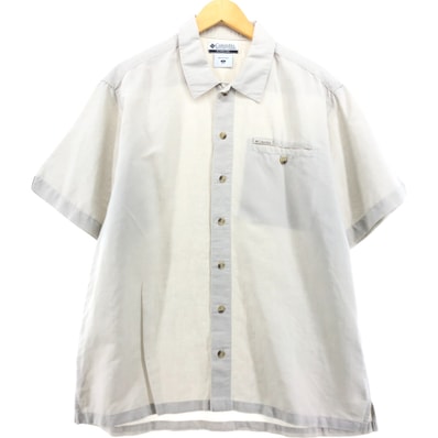 古着 コロンビア Columbia 半袖 ラミー×コットンシャツ メンズM相当/eaa557892