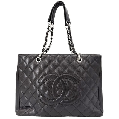 CHANEL シャネル ハンドバッグ GST マトラッセ チェーントートバッグ ココマーク 肩掛け キャビアスキン ダークブラウン シルバー金具 レディース【中古品】