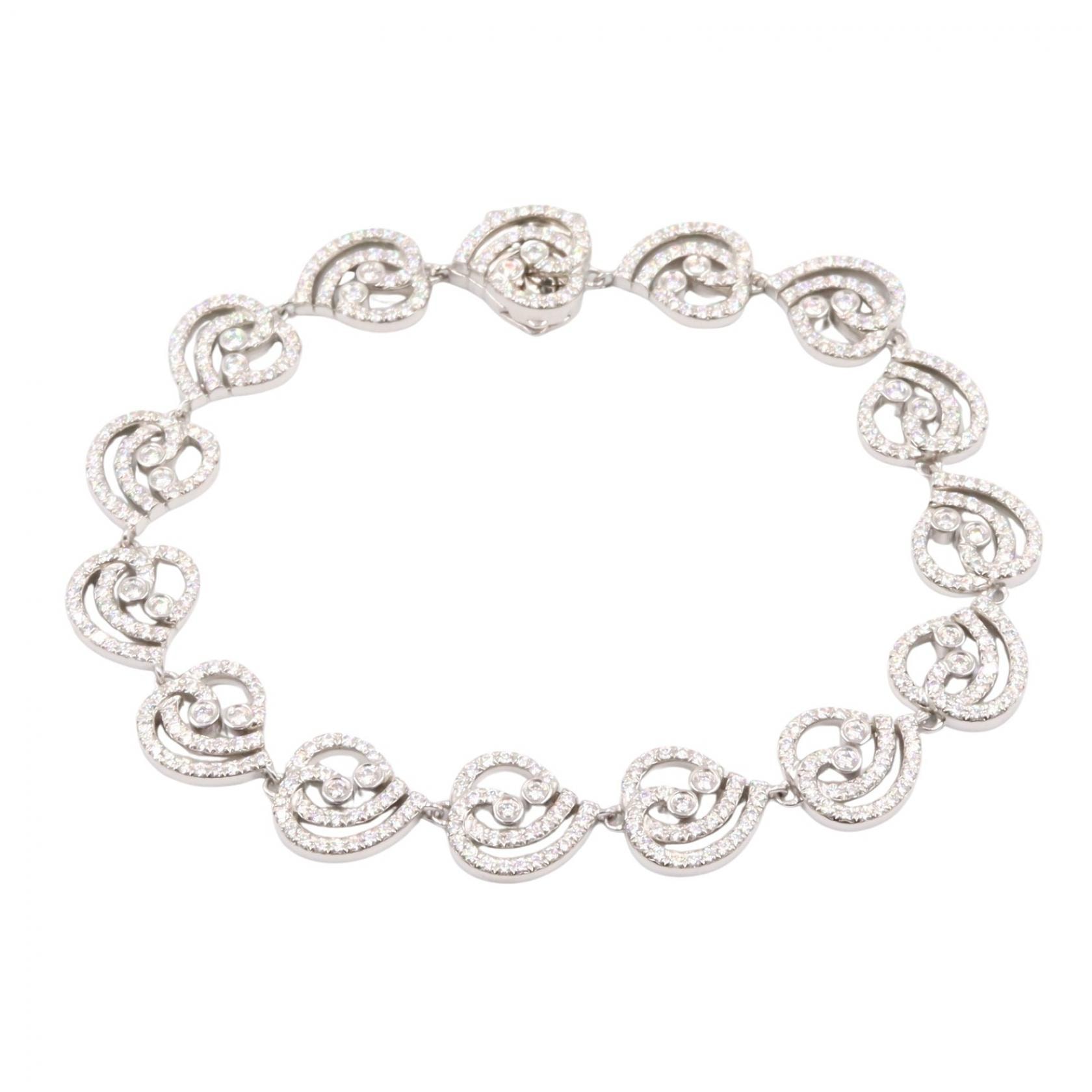 ティファニー TIFFANY&CO エンチャントハート ブレスレット ブレスレット アクセサリー Pt950プラチナ ダイヤモンド レディース シルバー系 / クリア系 【中古】
