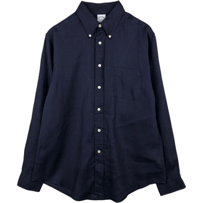古着 ブルックスブラザーズ Brooks Brothers Est.1818 REGENT 長袖 リネン ボタンダウンシャツ メンズL相当/eaa622295