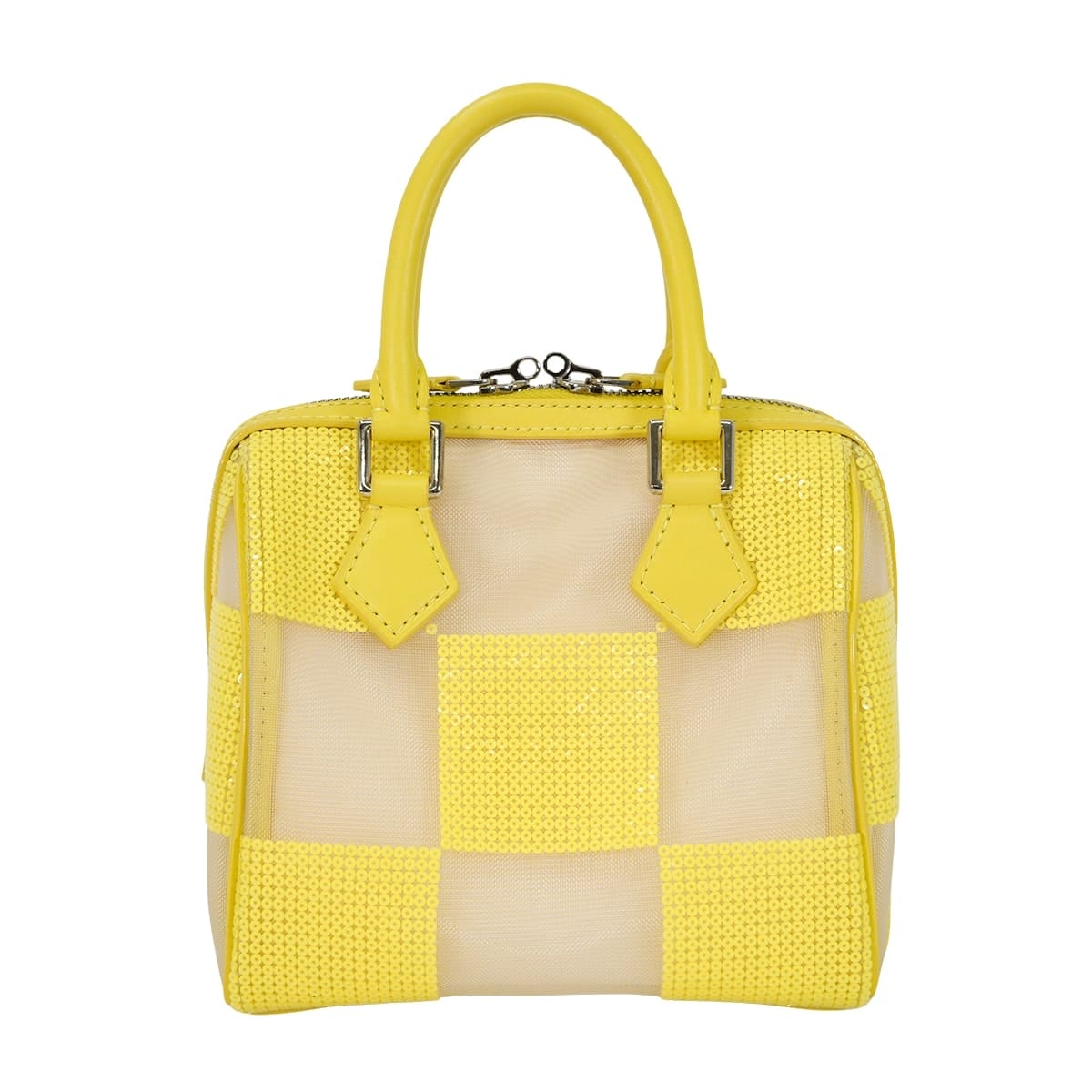 【渋谷並木橋店】LOUIS VUITTON ルイ・ヴィトン ハンドバッグ スピーディキューブ TPM ダミエ スパンコールジョーヌ ナイロンカーフ シルバー金具 M48900 新品同様【中古】