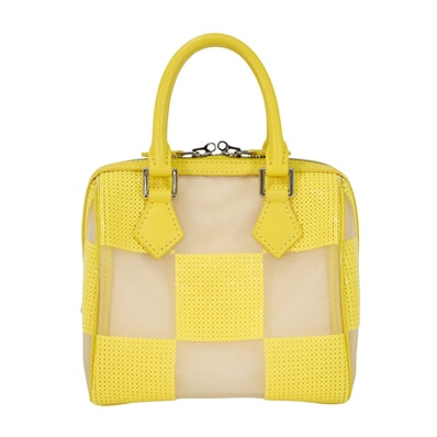 【渋谷並木橋店】LOUIS VUITTON ルイ・ヴィトン ハンドバッグ スピーディキューブ TPM ダミエ スパンコールジョーヌ ナイロンカーフ シルバー金具 M48900 新品同様【中古】