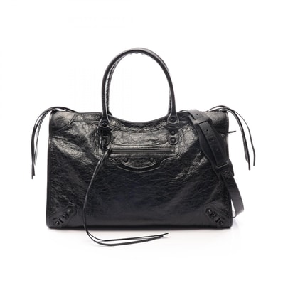 バレンシアガ BALENCIAGA Le City ル シティ ラージ 2WAY トートバッグ バッグ レザー メンズ ブラック系 8657652ACME1000 【新品】