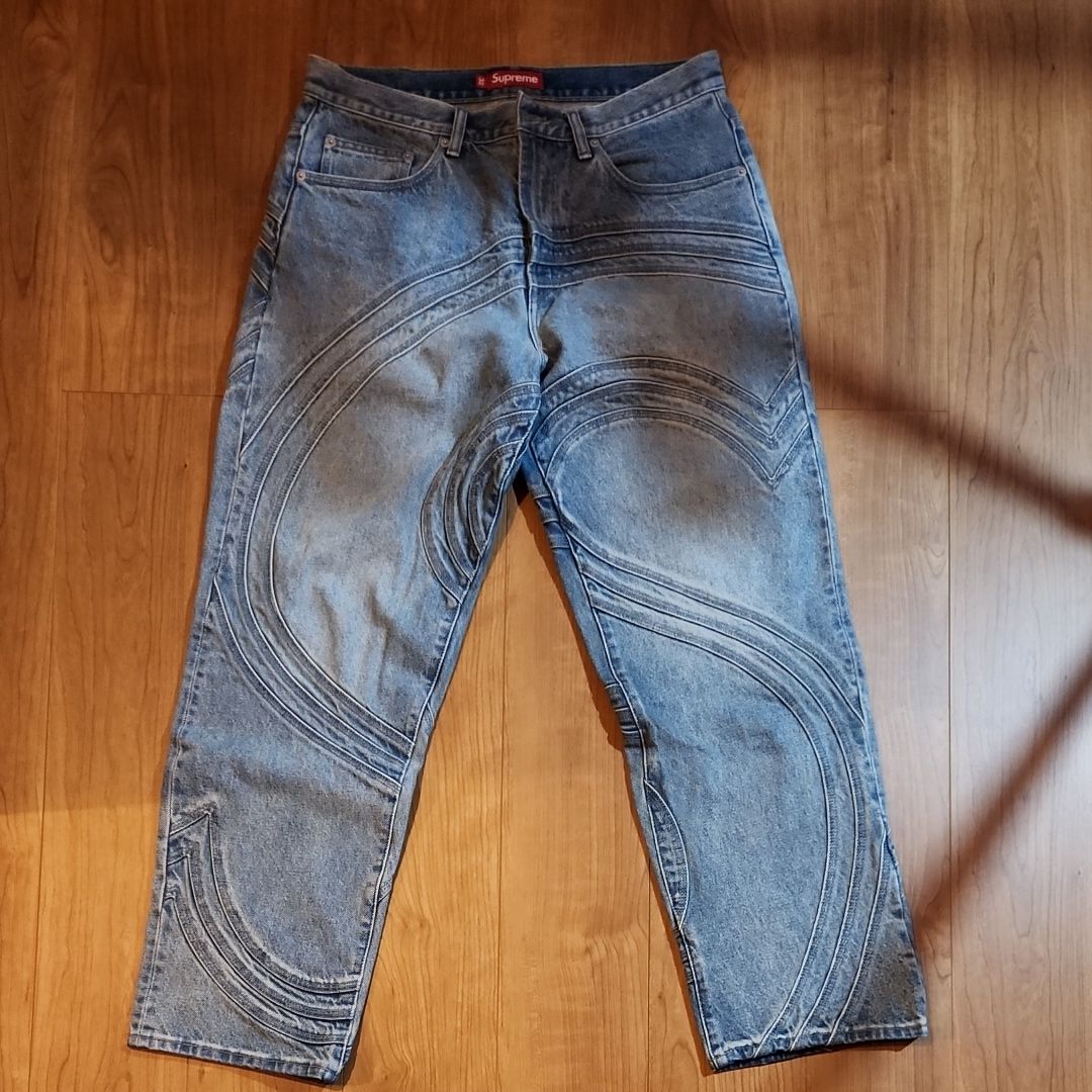 Supreme S Logo Loose Fit Jean "Washed Blue"
