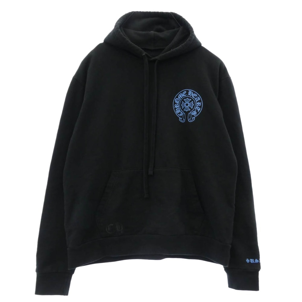 Chrome Hearts Horseshoe Logo Pullover Hoodie "Black/Blue"