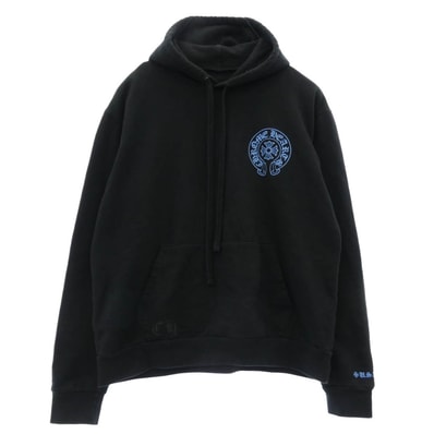 Chrome Hearts Horseshoe Logo Pullover Hoodie "Black/Blue"