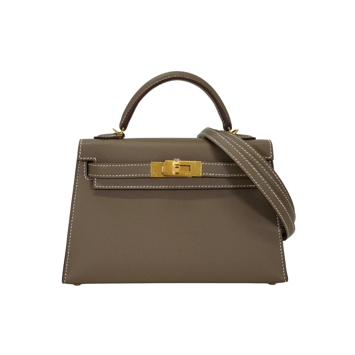 HERMES エルメス ショルダーバッグ ケリー ミニ ドゥ ケリー 20 エトープ (エトゥープ) エプソン ゴールド金具 G刻印 新品