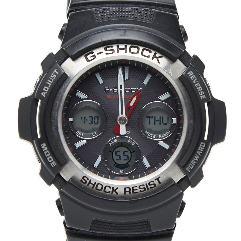カシオ G-SHOCK 腕時計 AWG-M100 グレー文字盤 ラバー メンズ CASIO 【中古】