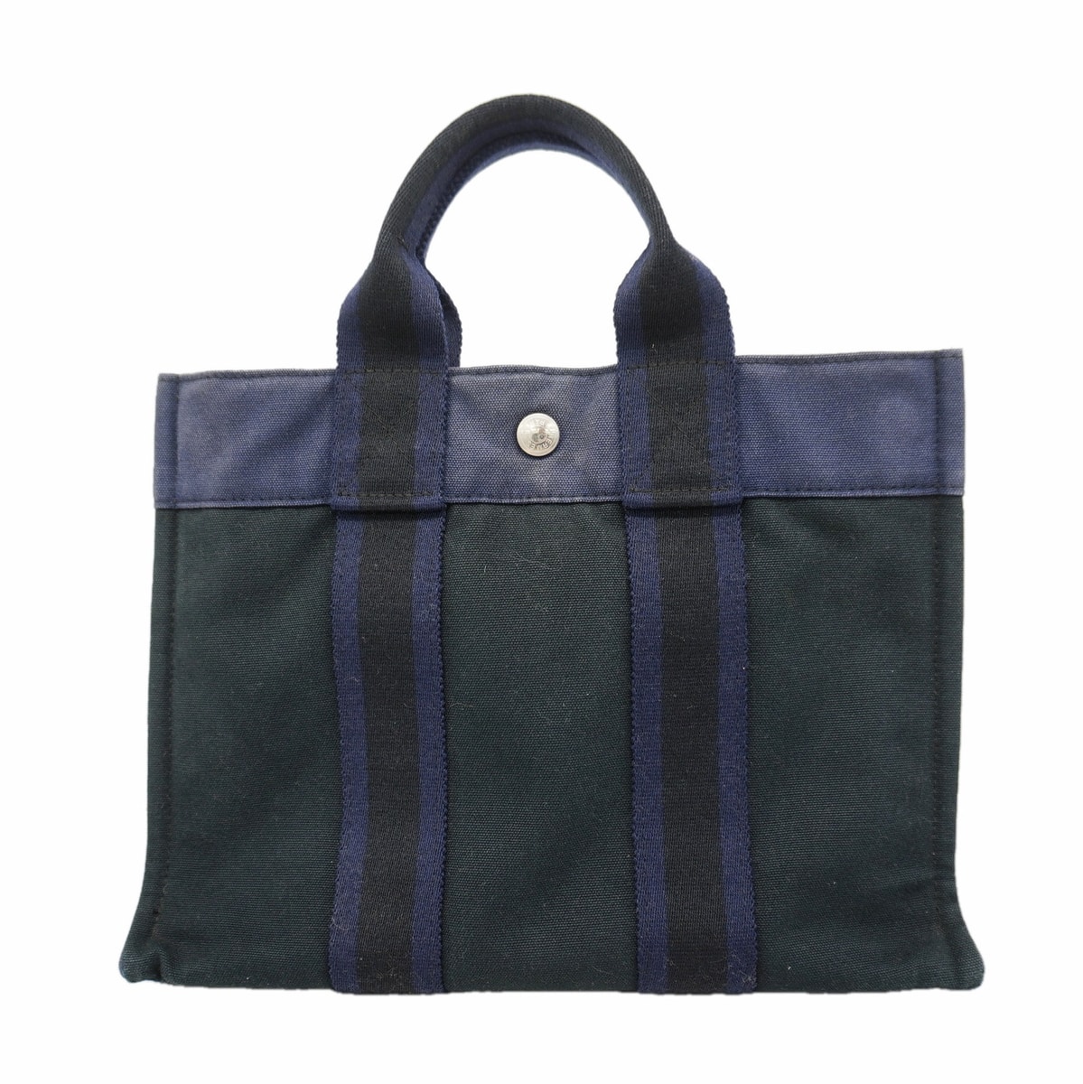 ★最終価格【6hc1822-k】エルメス トートバッグ フールトゥPM キャンバス ブラック シルバー金具【中古】レディース