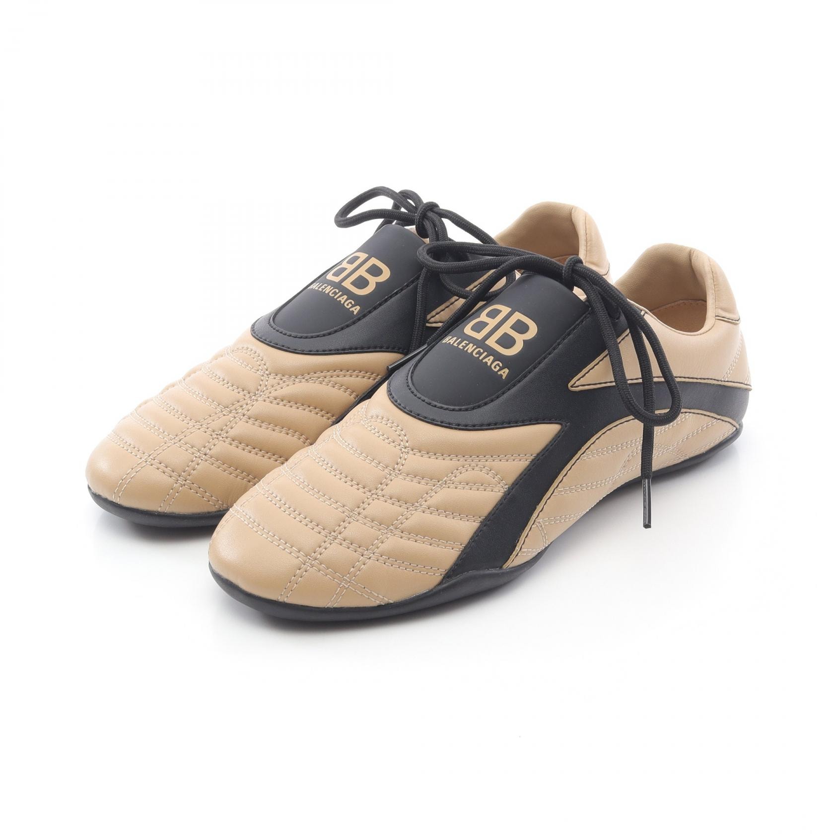 バレンシアガ BALENCIAGA ZEN スニーカー 靴 レザー メンズ ベージュ系 / ブラック系 【中古】