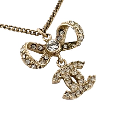 シャネル リボンモチーフココマークネックレス レディース