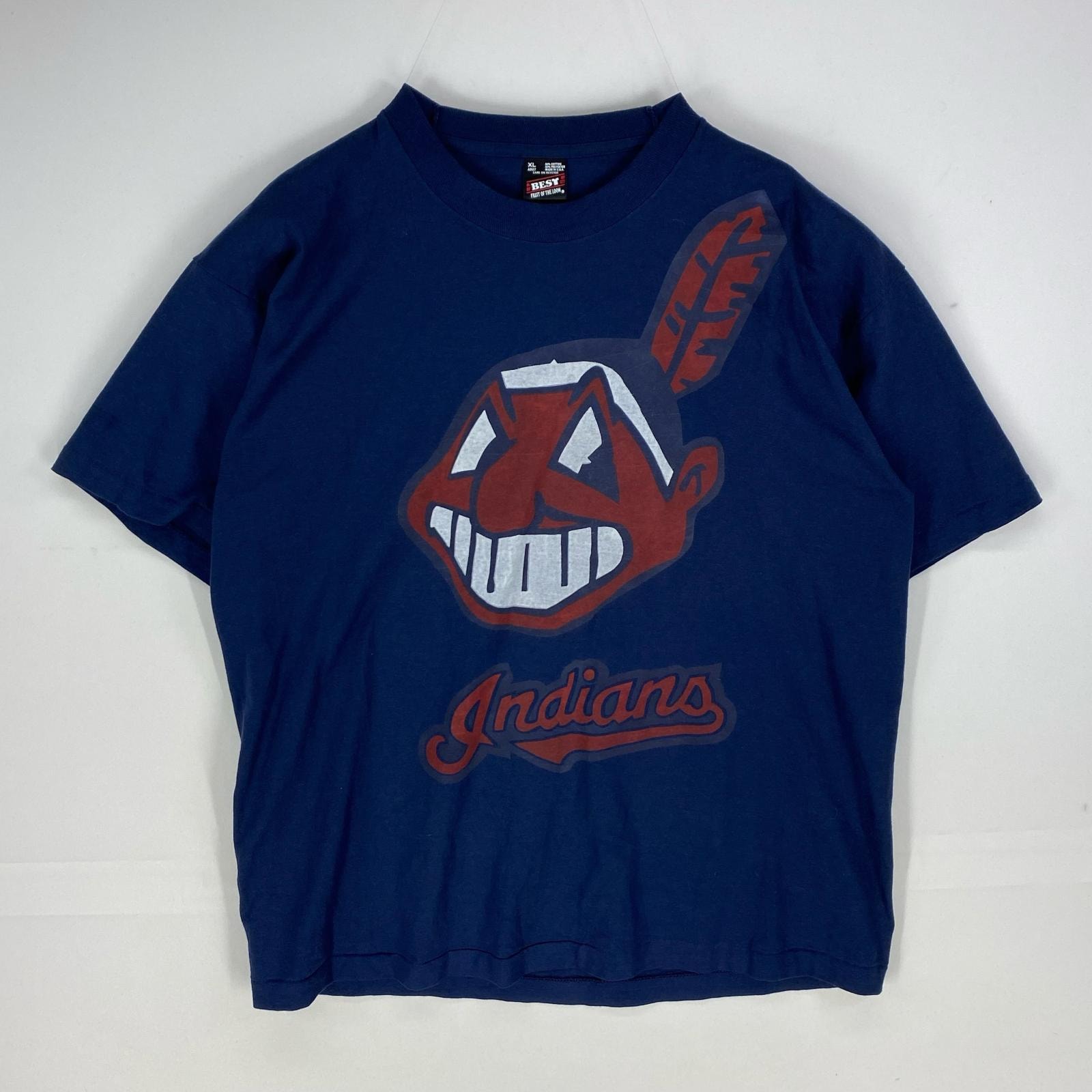 古着 80's/80年代 ヴィンテージ フルーツオブザルーム FRUIT OF THE LOOM USA製 半袖Tシャツ MLB クルーネック XL ネイビー系 メンズ