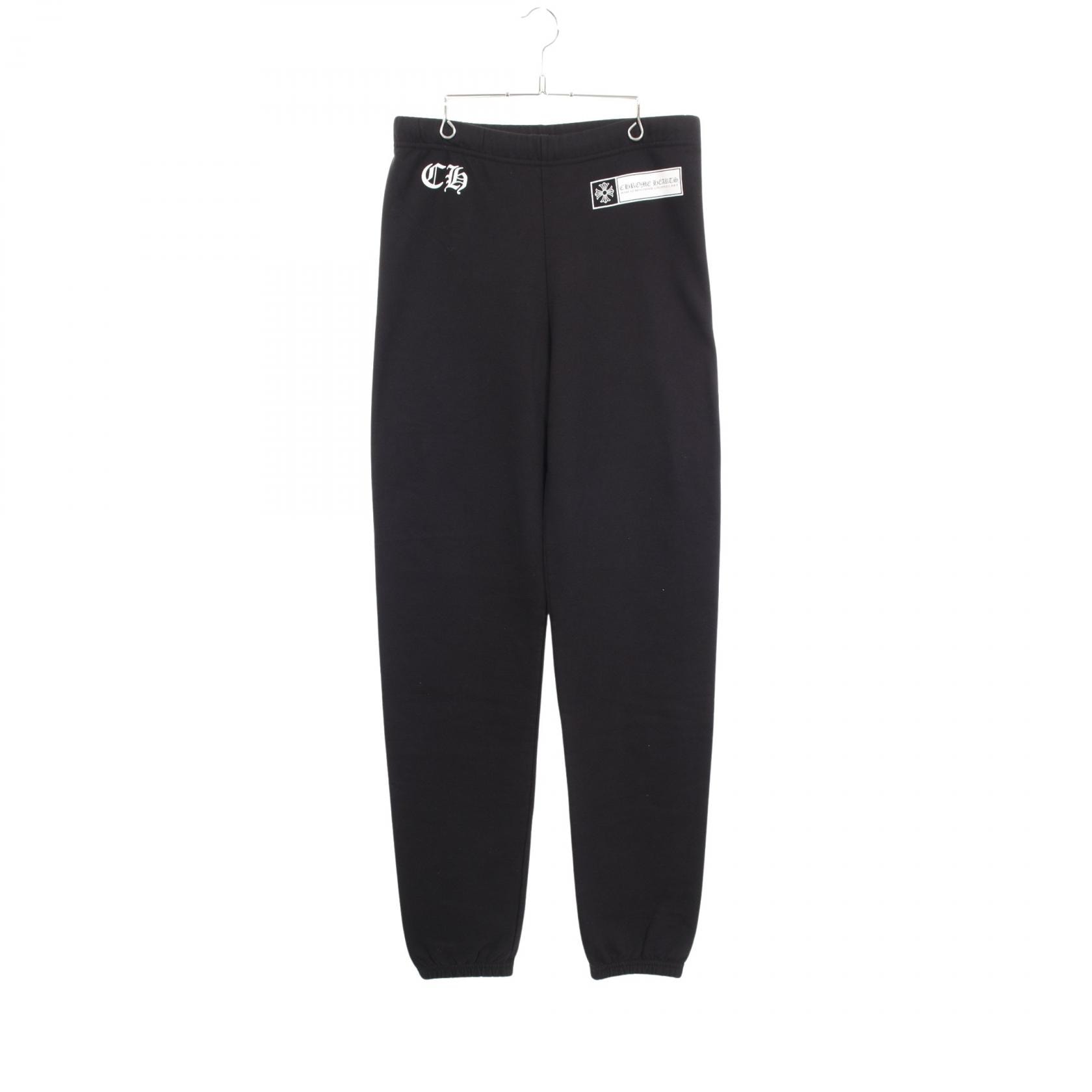 クロムハーツ CHROME HEARTS CHプラス ロゴプリント パンツ 衣料品 ボトムス コットン メンズ ブラック系 【中古】