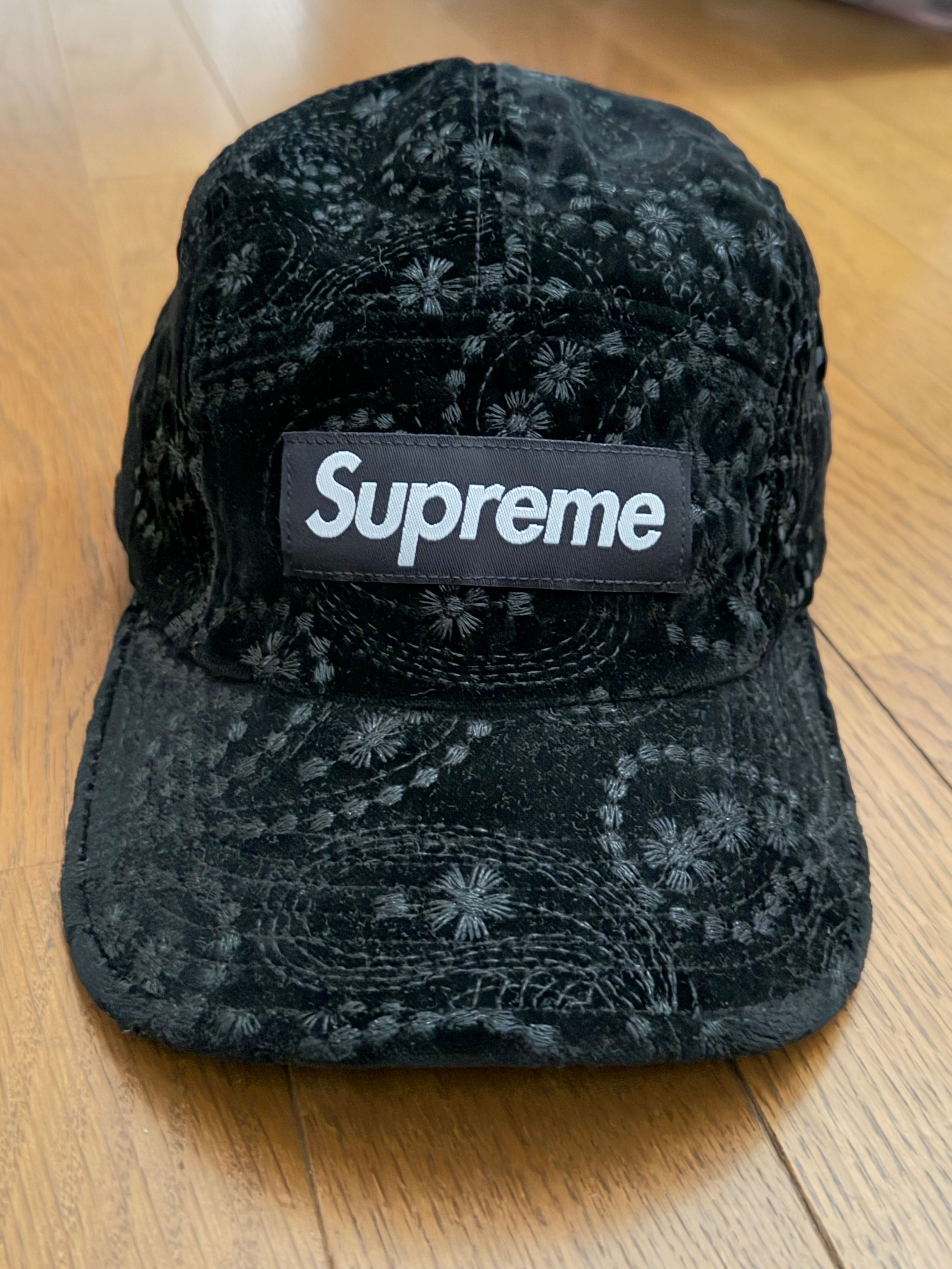 Supreme Velvet Paisley Camp Cap "Black"
