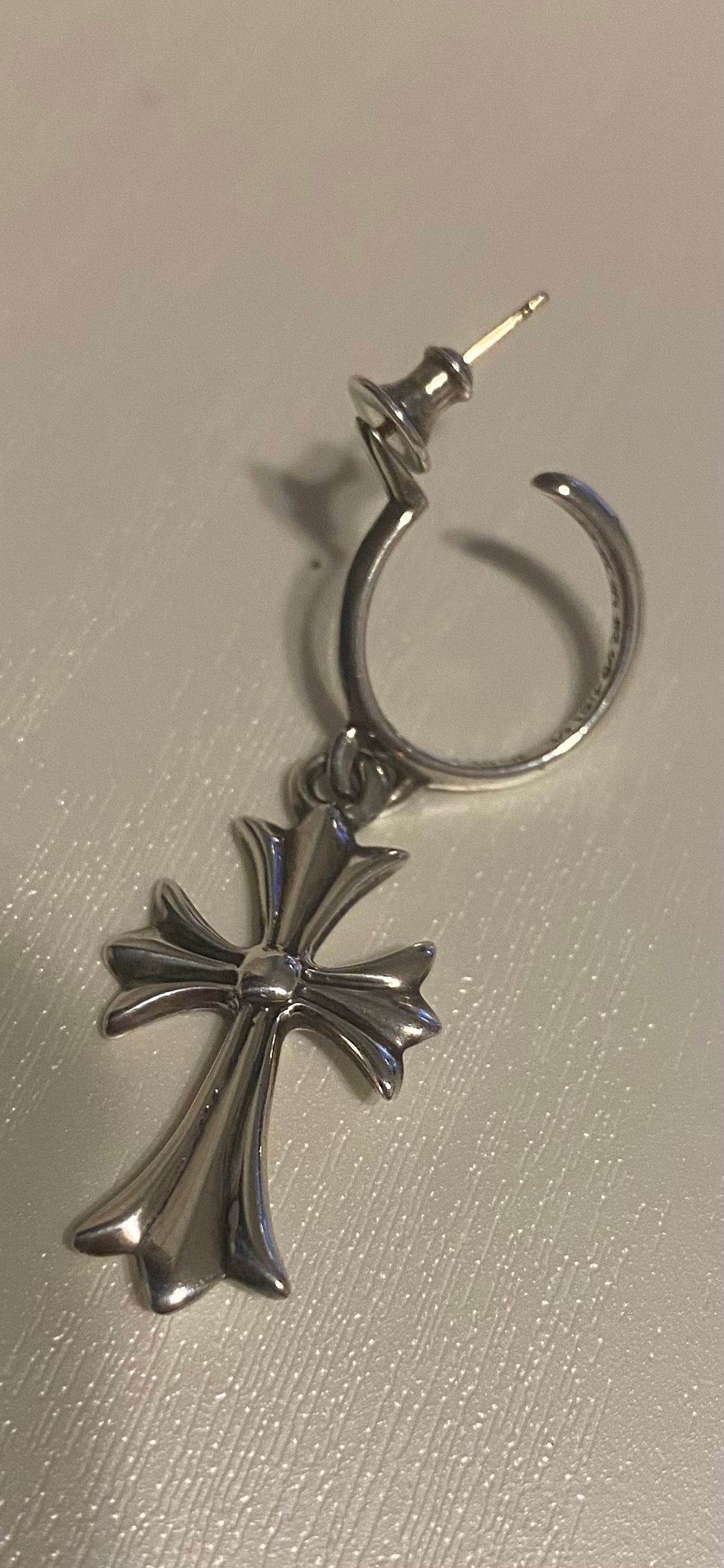 Chrome Hearts Hoop CH Cross Earrings "Silver"