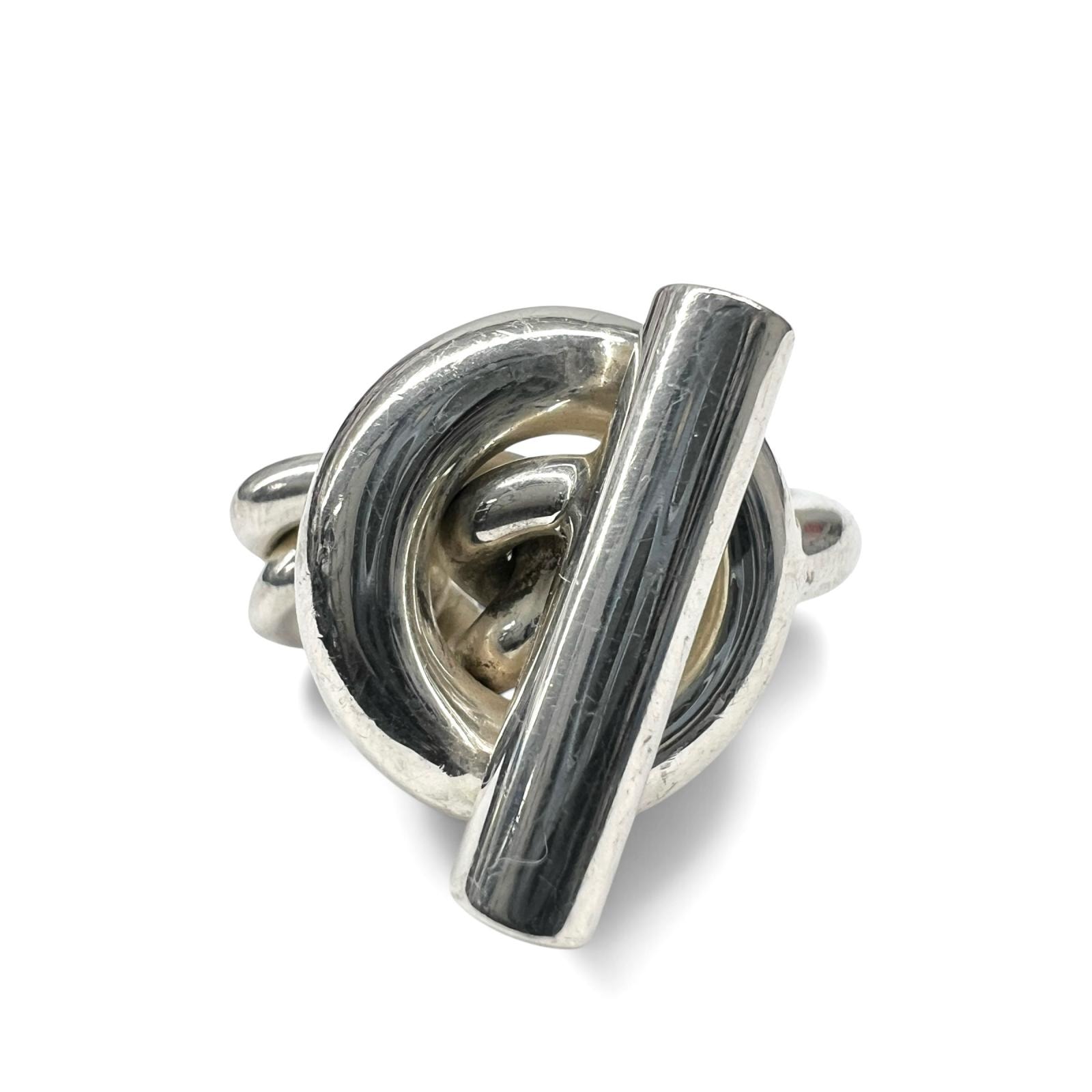 HERMES 美品 エルメス クロワゼット リング 指輪 12号 シルバー アクセサリー ABランク 中古 鑑定済 エルメスアクセ