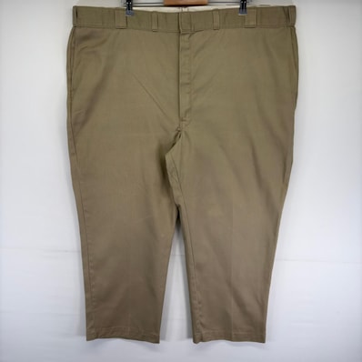 古着 ディッキーズ Dickies USA製 パンツ ワーク ワンポイントロゴ 大きいサイズ ワークパンツ w50 L28 ベージュ系 メンズ