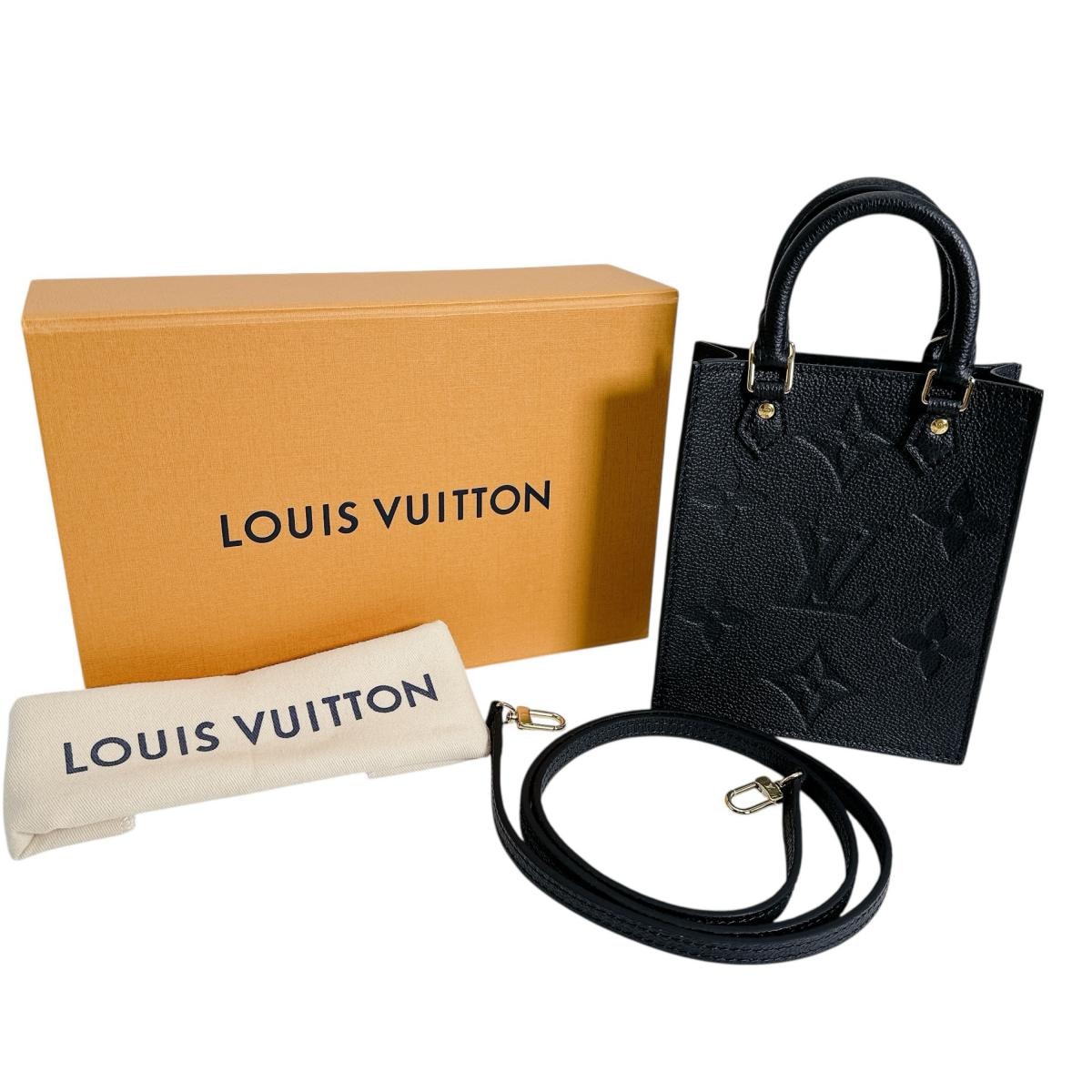 Louis Vuitton Monogram Empreinte Leather Petit Sac Plat "Noir"