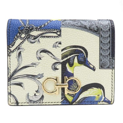 サルヴァトーレフェラガモ Salvatore Ferragamo 二つ折り財布 ガンチーニ レザー マルチカラー レディース【中古】 r11408b
