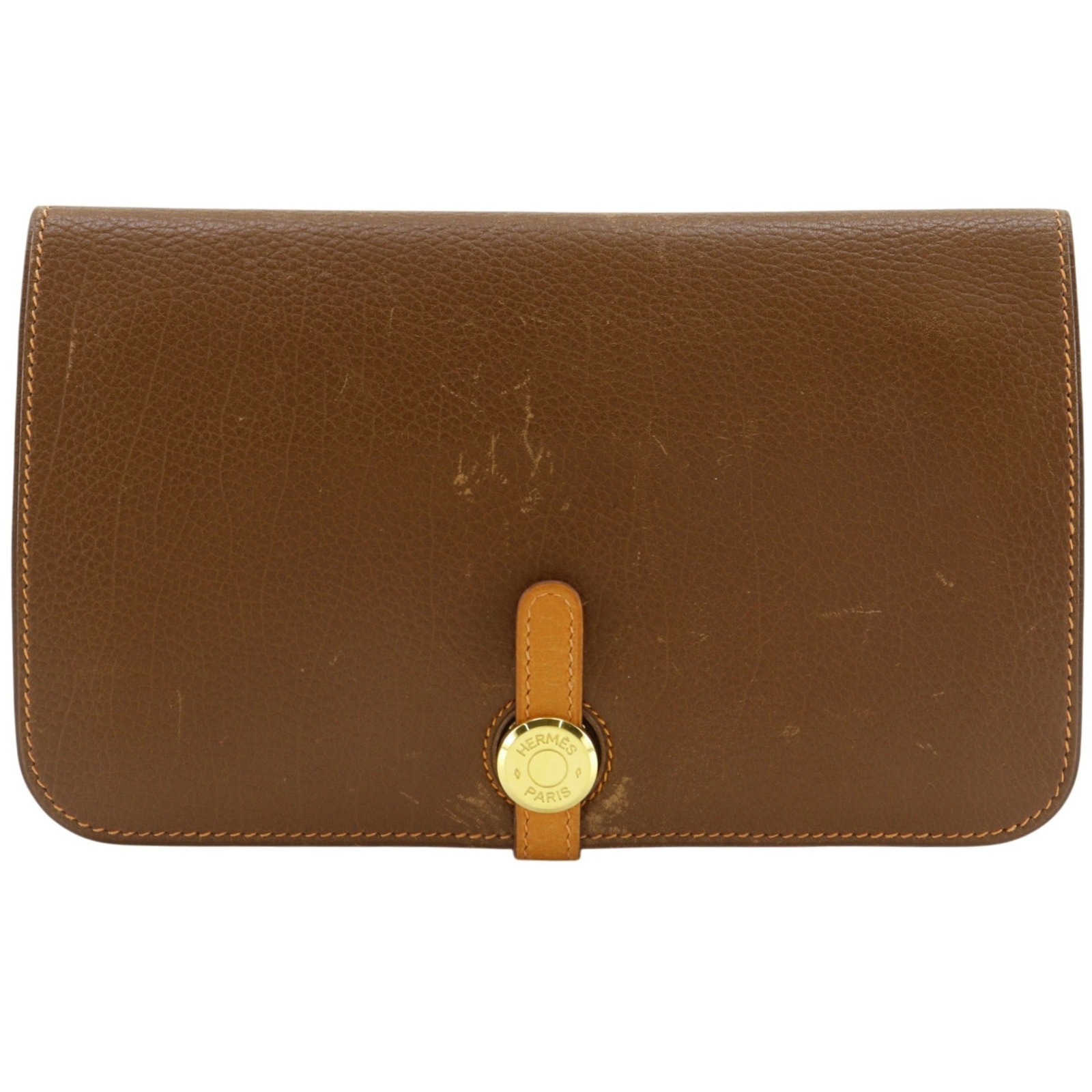 エルメス ドゴンGM バイカラー □K ユニセックス長財布