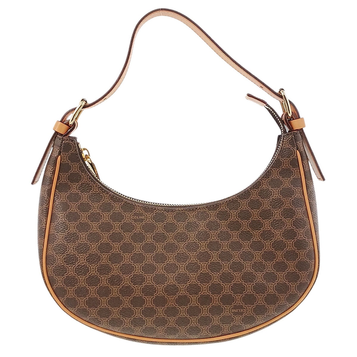 CELINE セリーヌ AVA ワンショルダーバッグ 193952 コーティングキャンバス カーフ ブラウン  レディース【中古】