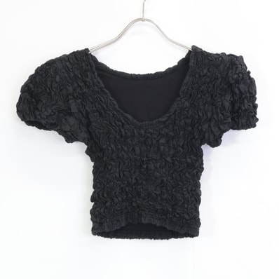 クラネ 25SS ブラック 18105-1252 W FACE SHIRRING TOPS 1