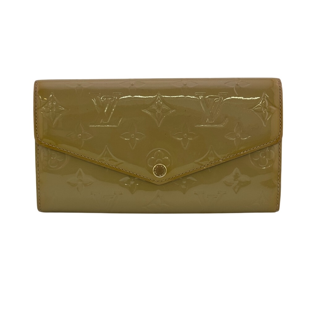ルイヴィトン LOUIS VUITTON 長財布 モノグラム・ヴェルニ ポルトフォイユ・サラ 二つ折り フラップ M90407 イエロー