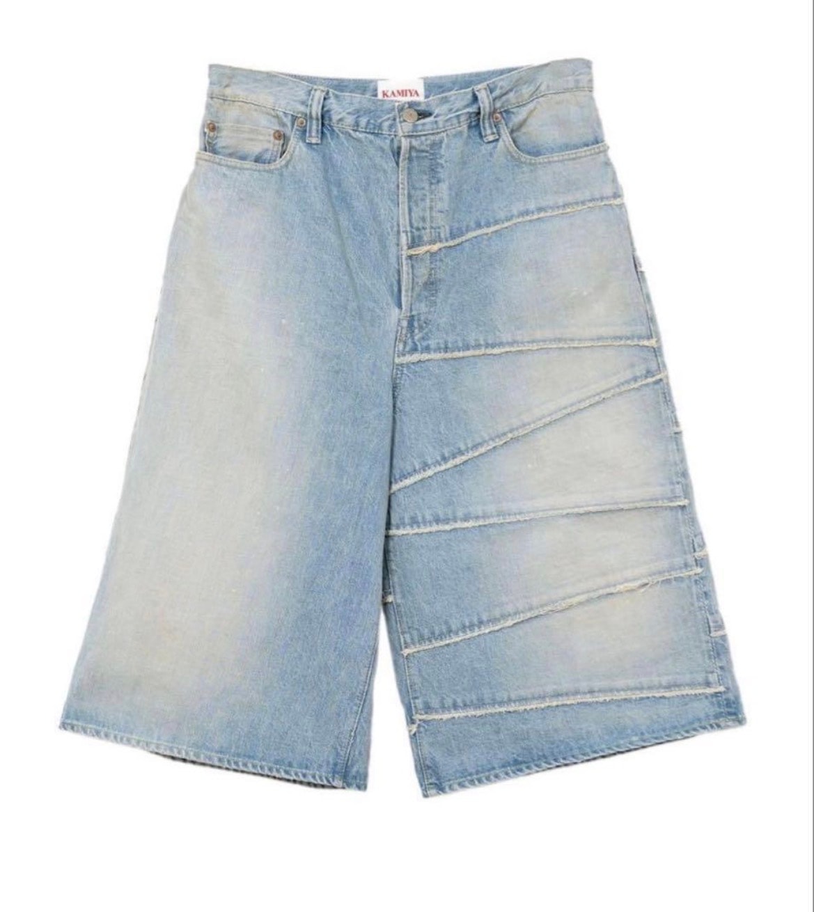 KAMIYA Switching Denim Wide Bermuda 