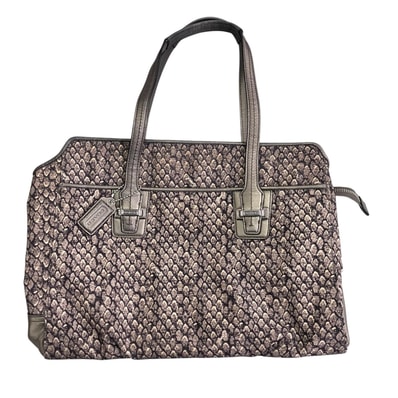 180053 現状品 COACH コーチ テイラー スネークプリント アレクシス キャリーオール ハンドバッグ トートバッグ レディース