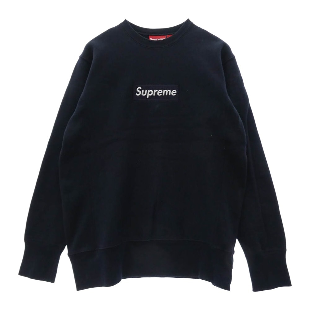 Supreme シュプリーム スウェット 00s 紙タグ カナダ製 Box Logo Crewneck ボックスロゴ クルーネック スウェット ダークネイビー系 M【中古】