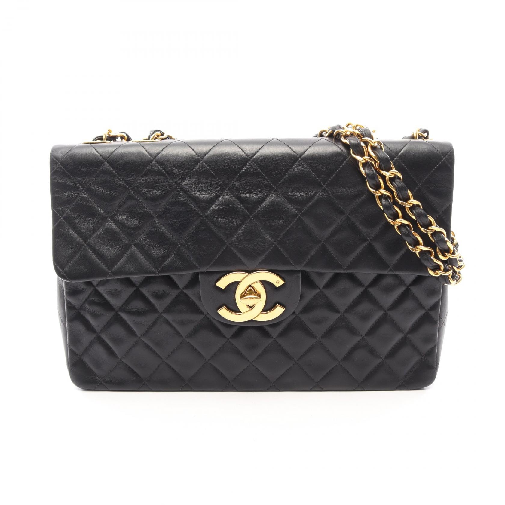 シャネル CHANEL デカマトラッセ34 ショルダーバッグ バッグ ラムスキン(羊革) レディース ブラック系 【中古】