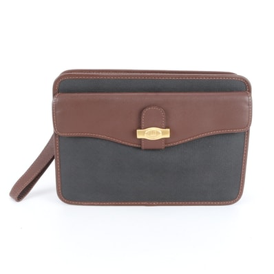 ■美品 ダンヒル セカンドバッグ レザー×コーティングキャンバス