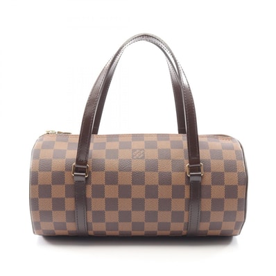 ルイ・ヴィトン LOUIS VUITTON パピヨン26 ハンドバッグ バッグ PVCコーティングキャンバス レザー ダミエ エベヌ レディース ブラウン系 N51304 【中古】