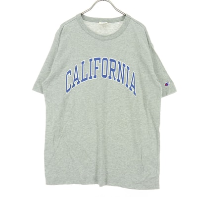 Champion チャンピオン コットン プリントロゴ 半袖 Tシャツ M グレー