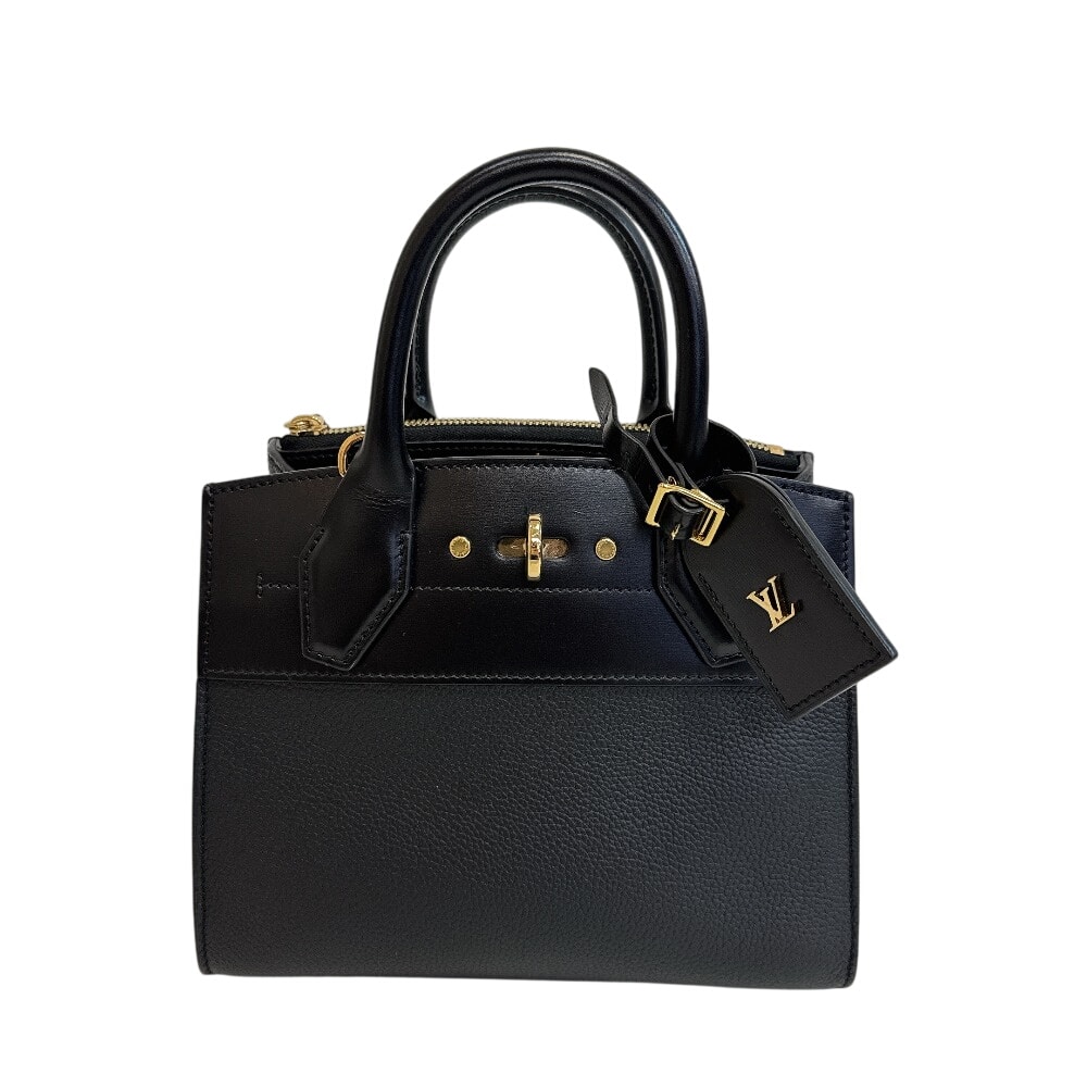 ルイヴィトン LOUIS VUITTON ショルダーバッグ LVロゴ シティ スティーマーMINI 2WAY ハンドバッグ M55639 ブラック