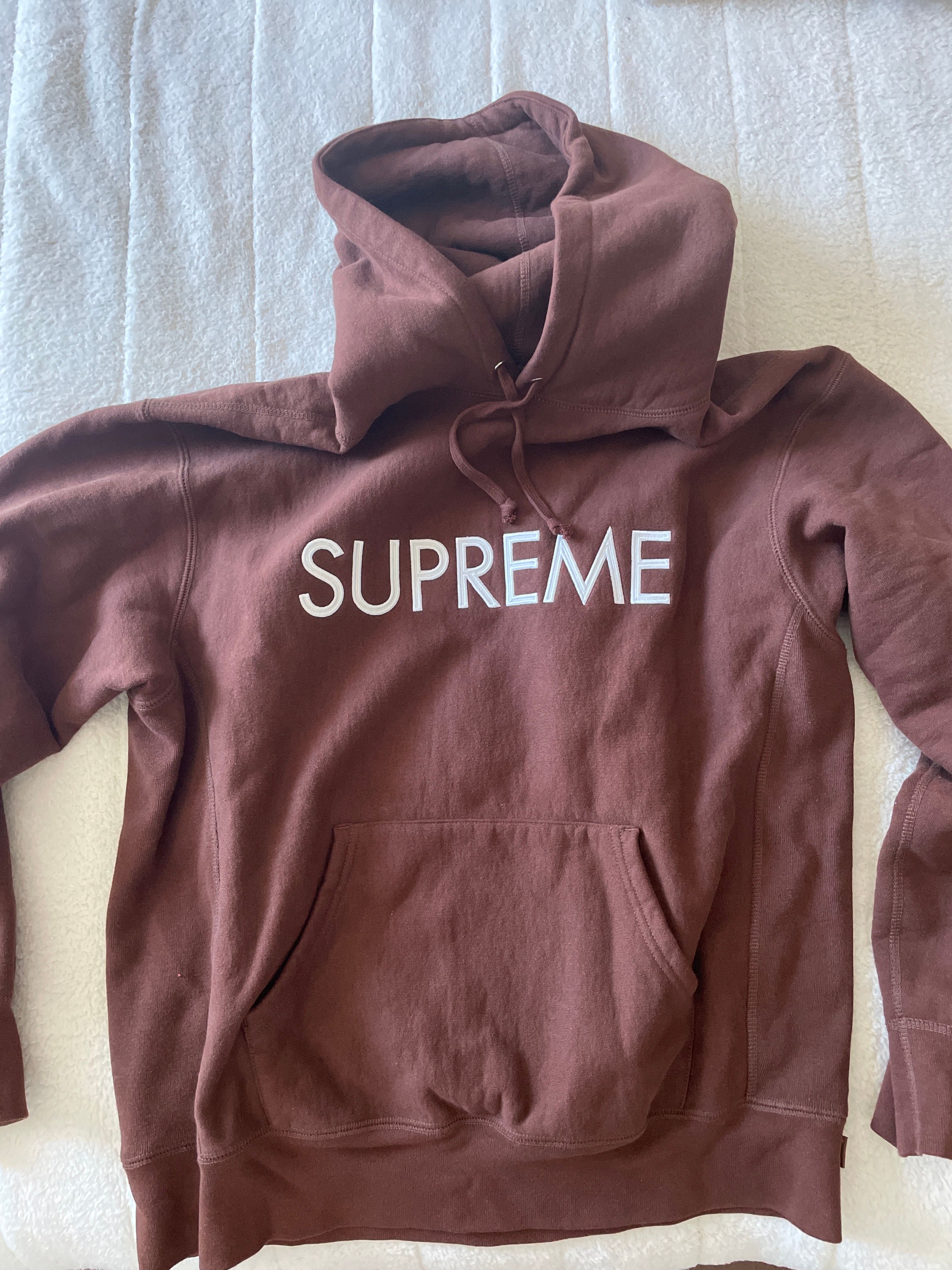 Supreme Capital Hooded Sweatshirt "Dark Brown"