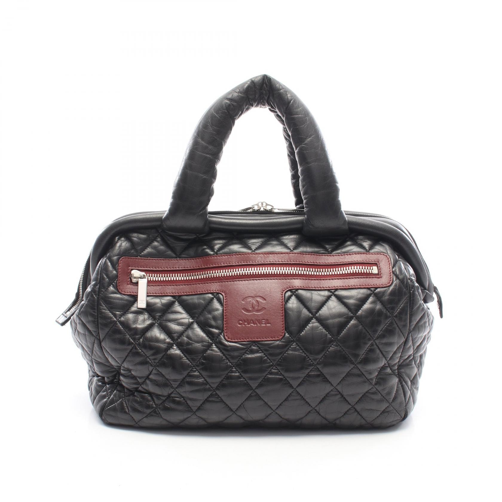シャネル CHANEL コココクーン トートバッグ バッグ ラムスキン(羊革) レディース ブラック系 / ボルドー系 【中古】