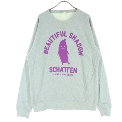 美品 graniph グラニフ プリント 長袖 トレーナー L グレー スウェット