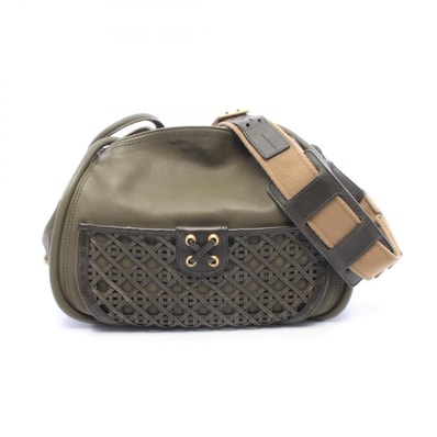 ディオール Dior ラティスメッセンジャー ショルダーバッグ バッグ レザー レディース カーキ系 【中古】